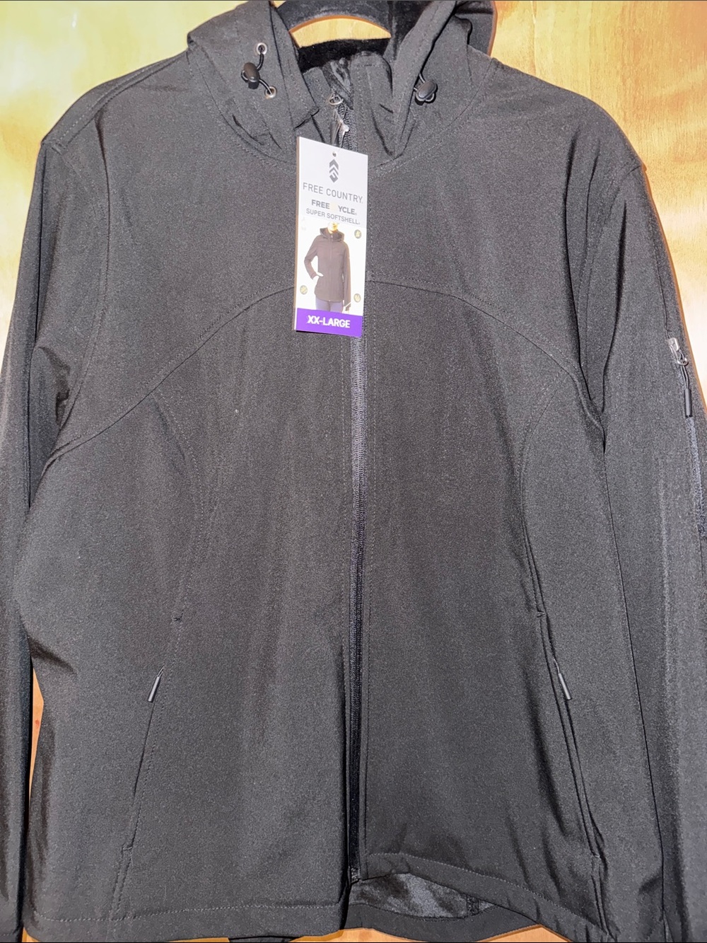 Free Country Black Lightweight Hooded Softshell Jacket